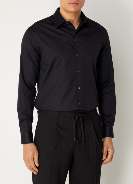 Armani Regular fit overhemd   - detail 4 zwart