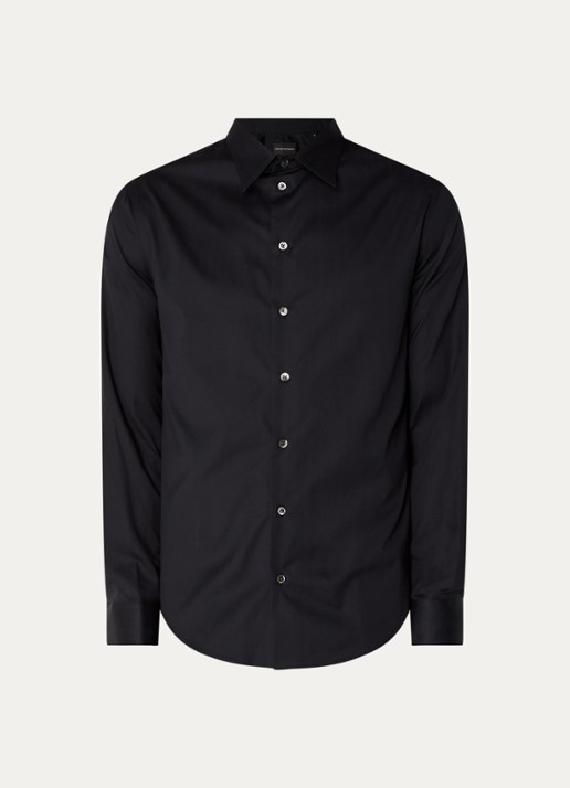 Armani Regular fit overhemd   - voorkant 2 zwart