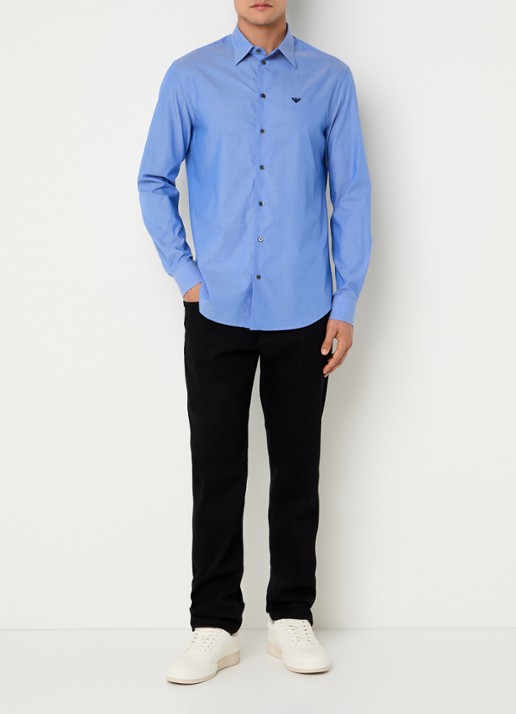 Armani Regular fit overhemd   - voorkant 3 blauw