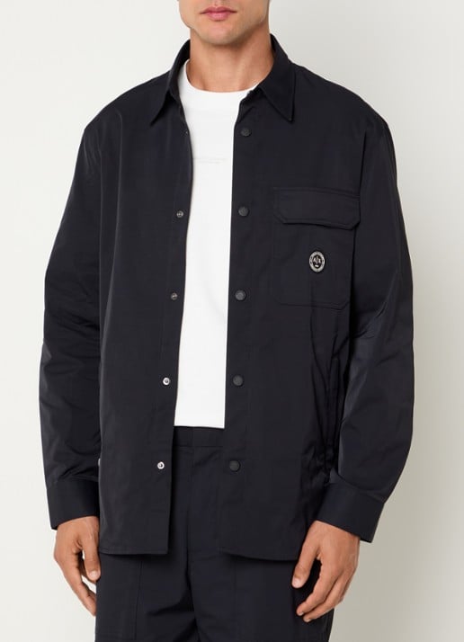Armani Regular fit overshirt met borstzak