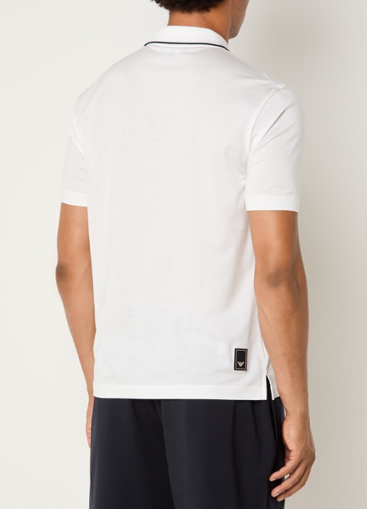 Armani Regular fit polo met halve rits - achterkant 3 wit