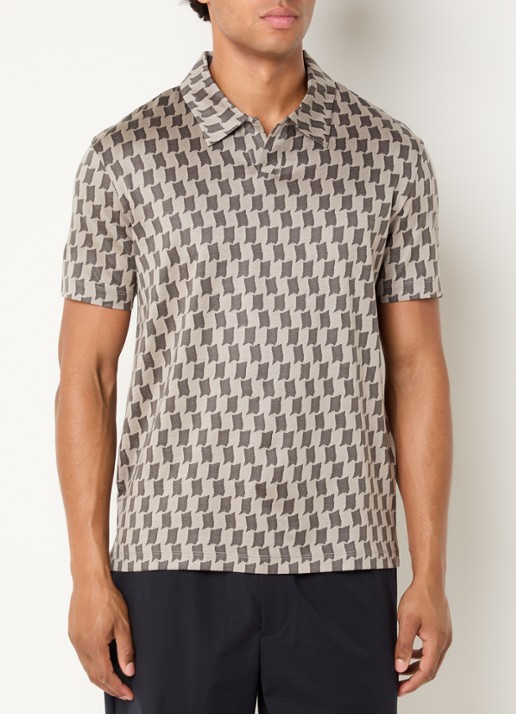 Armani Regular fit polo met jacquard dessin