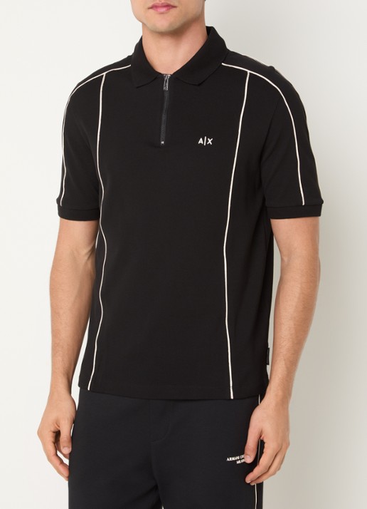 Armani Regular fit polo met logo en halve rits