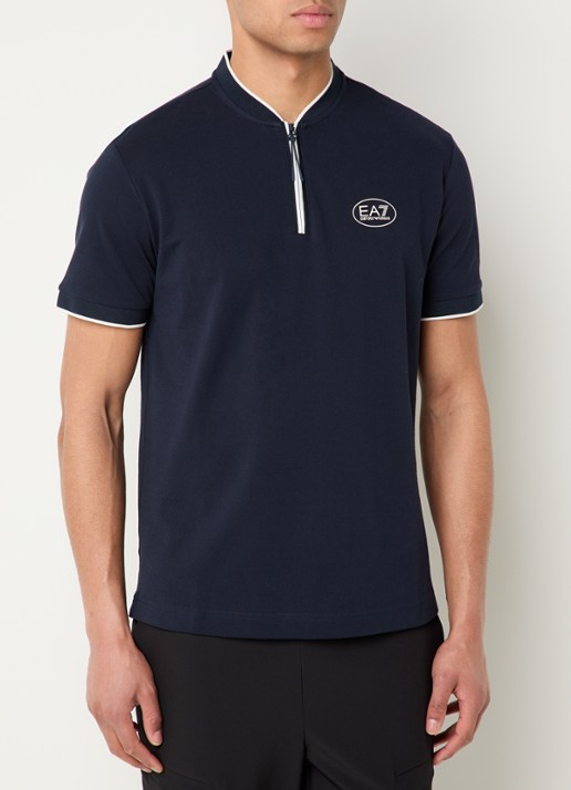 Armani Regular fit polo met logo en halve rits