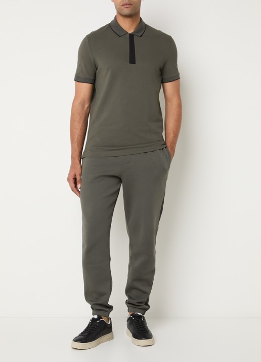 Armani Regular fit polo met logo - voorkant 4 bronsgroen