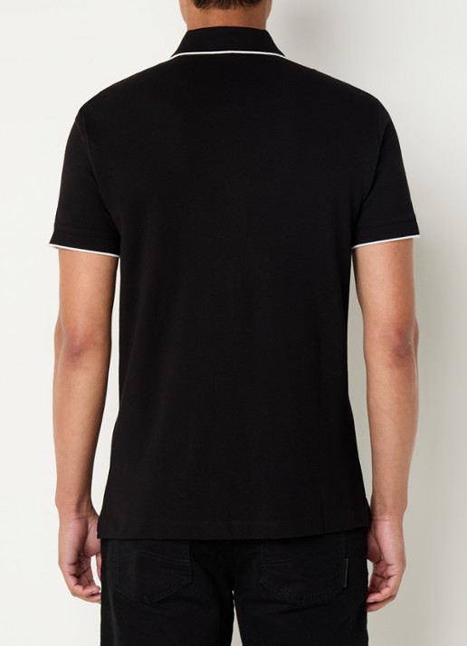 Armani Regular fit polo met logo - achterkant 4 zwart