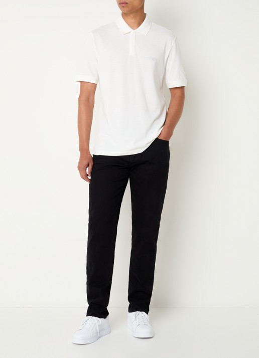 Armani Regular fit polo met logo - voorkant 3 gebroken wit