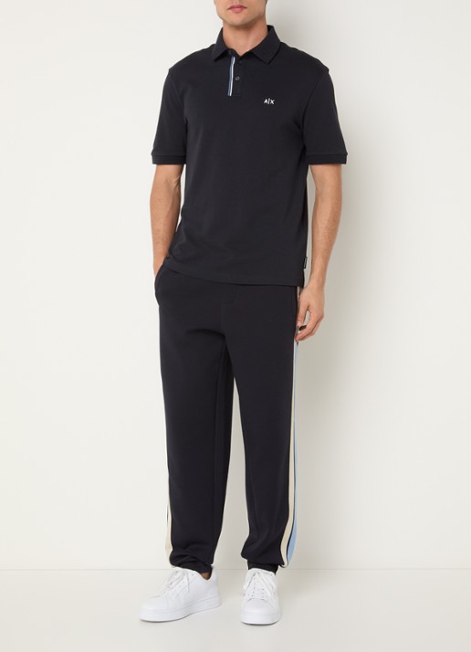 Armani Regular fit polo met logo - voorkant 2 donkerblauw