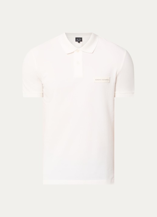Armani Regular fit polo met logo - voorkant 3 wit