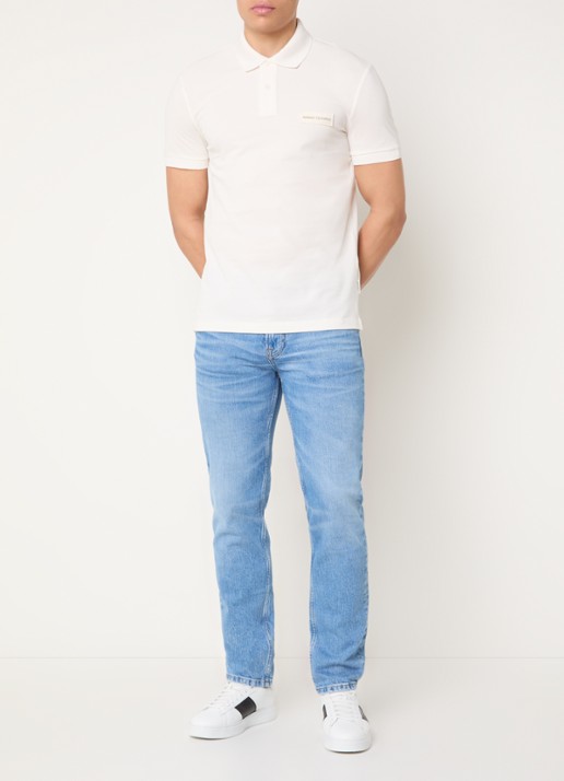 Armani Regular fit polo met logo - voorkant 4 wit