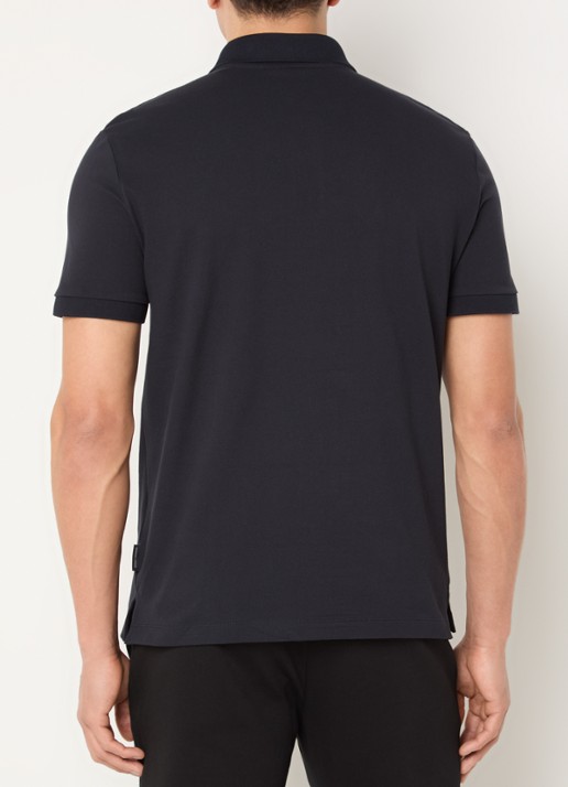 Armani Regular fit polo met logo - achterkant donkerblauw