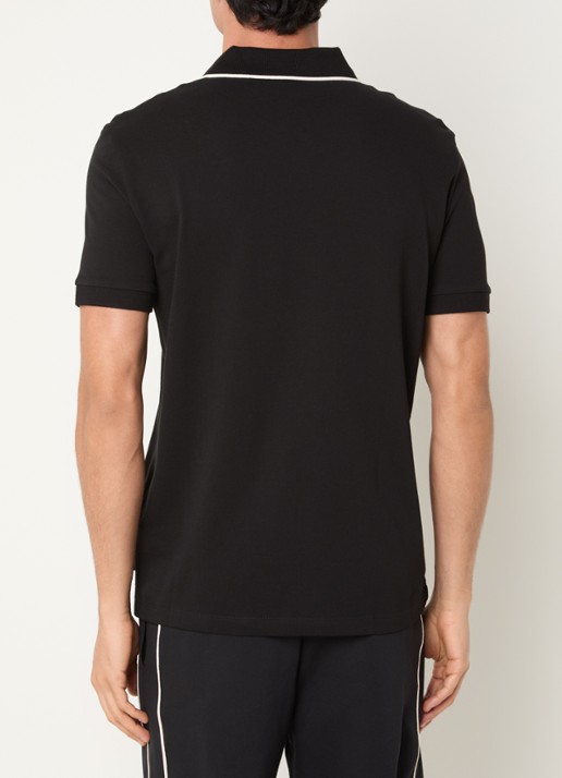 Armani Regular fit polo met logo - achterkant 4 zwart