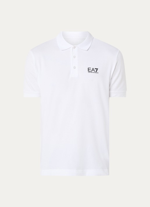 Armani Regular fit polo met logo - voorkant wit