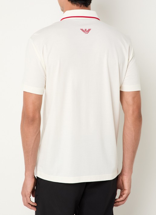 Armani Regular fit polo met logo - achterkant 2 gebroken wit