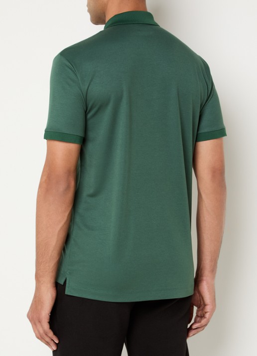 Armani Regular fit polo met logo - achterkant 3 legergroen