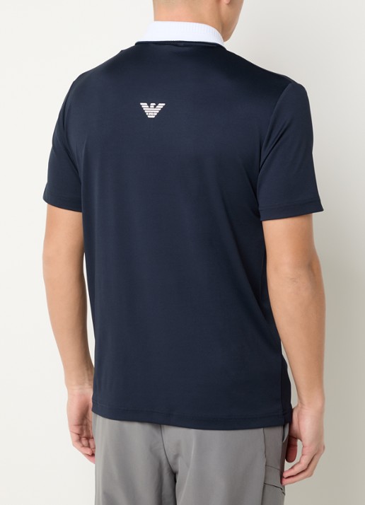 Armani Regular fit polo met logo - achterkant donkerblauw
