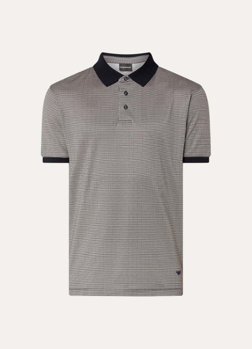 Armani Regular fit polo met logo - voorkant donkerblauw