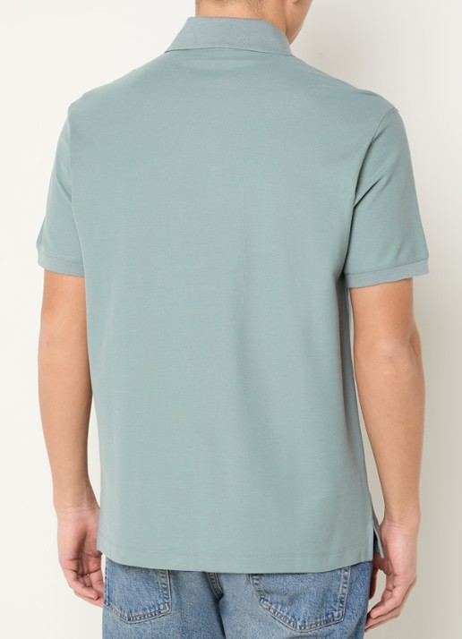 Armani Regular fit polo met logo - achterkant 3 blauwgrijs