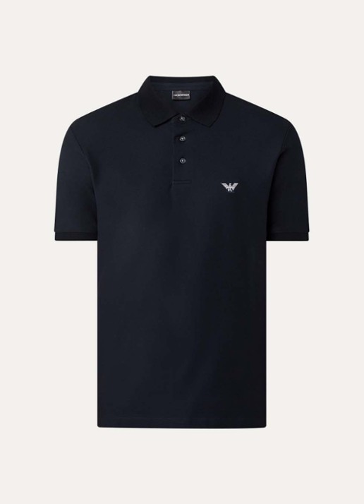 Armani Regular fit polo met logo - voorkant donkerblauw
