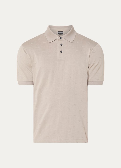 Armani Regular fit polo met logo - voorkant 3 beige