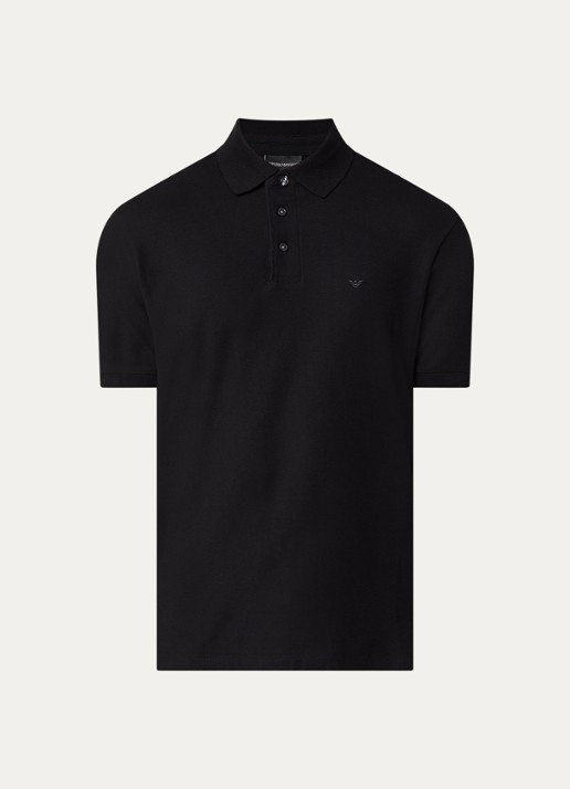 Armani Regular fit polo met logo - voorkant 3 zwart
