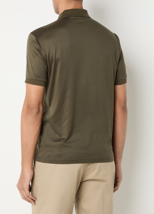 Armani Regular fit polo met logo - achterkant 2 bronsgroen