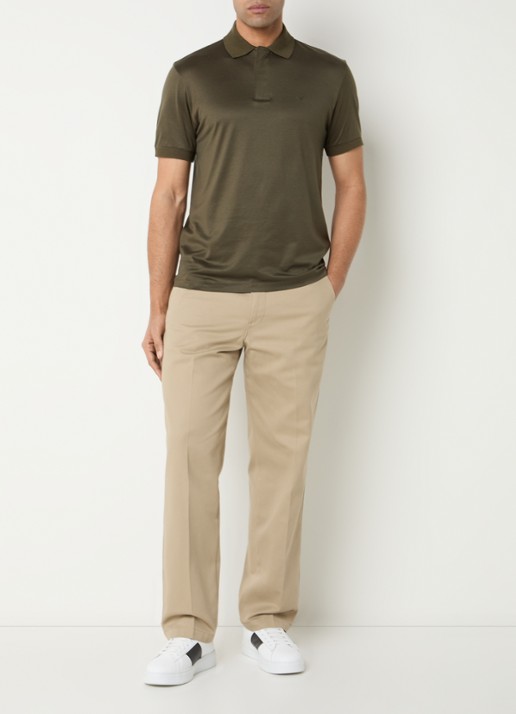 Armani Regular fit polo met logo - voorkant 4 bronsgroen