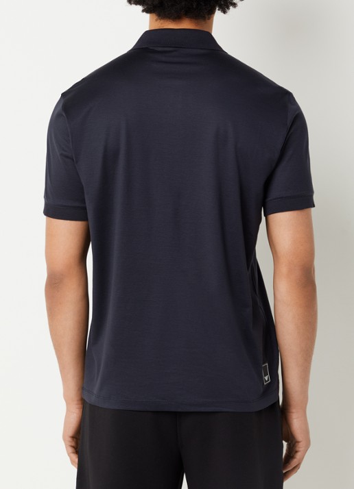 Armani Regular fit polo met logo - achterkant donkerblauw