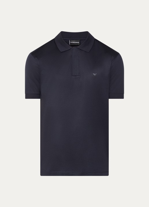 Armani Regular fit polo met logo - voorkant 2 donkerblauw