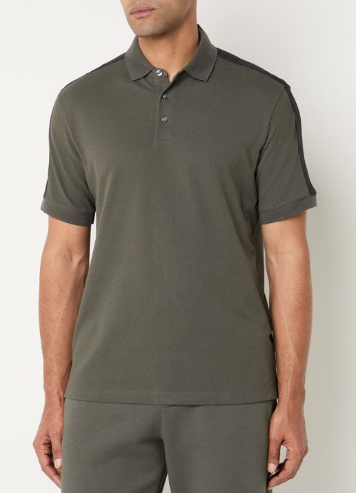 Armani Regular fit polo met logoband - detail 4 bronsgroen