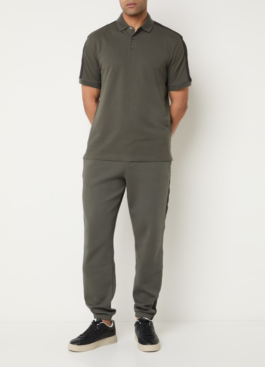 Armani Regular fit polo met logoband - voorkant 3 bronsgroen