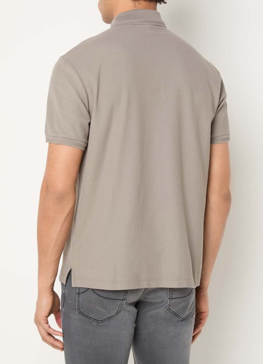 Armani Regular fit polo met logoborduring - achterkant 3 donkerbeige