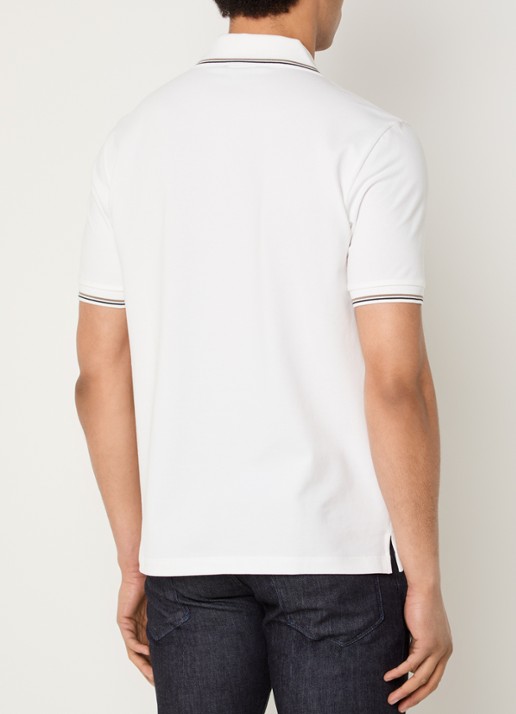Armani Regular fit polo met logoborduring - achterkant 2 wit