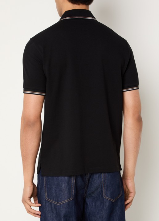 Armani Regular fit polo met logoborduring - achterkant zwart
