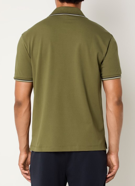 Armani Regular fit polo met logoborduring - achterkant 4 bronsgroen