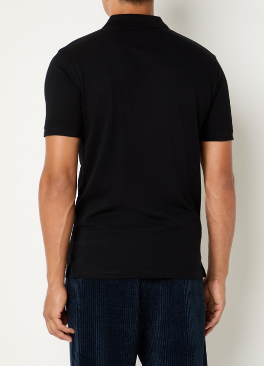 Armani Regular fit polo met logoborduring - achterkant 4 zwart
