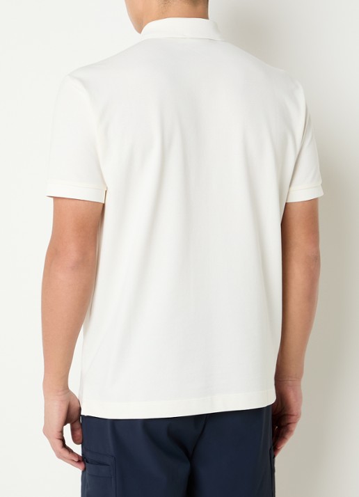 Armani Regular fit polo met logoprint - achterkant gebroken wit