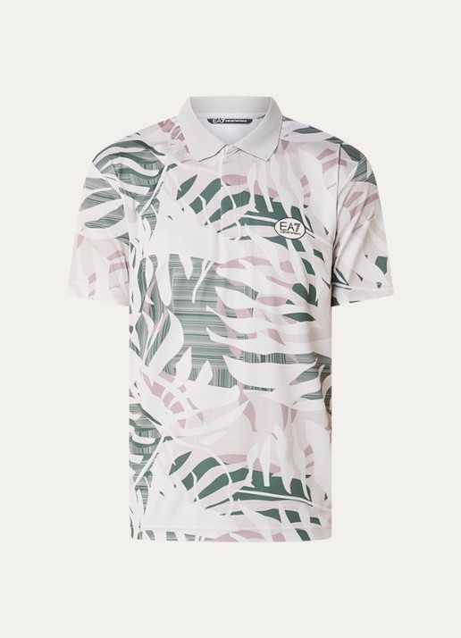 Armani Regular fit polo met print - voorkant beige
