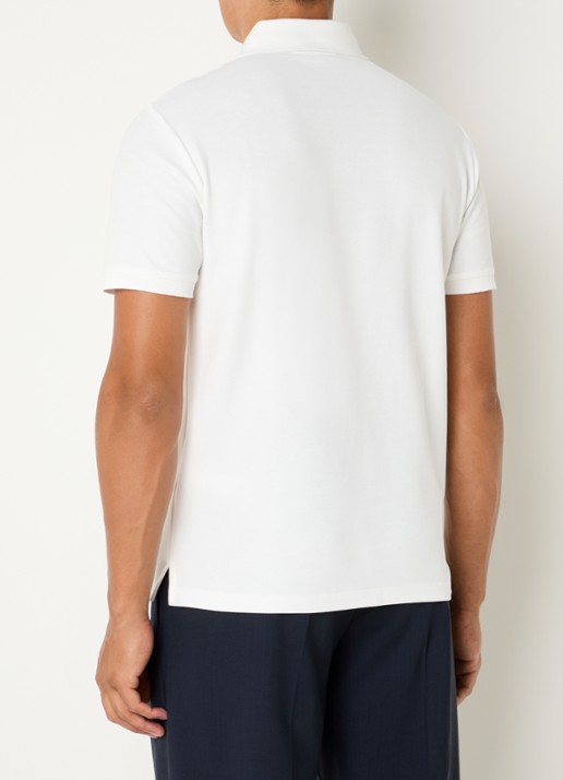 Armani Regular fit polo met stretch - achterkant 4 wit