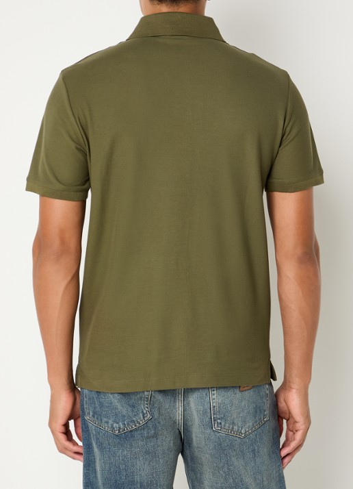 Armani Regular fit polo met stretch - achterkant 4 bronsgroen
