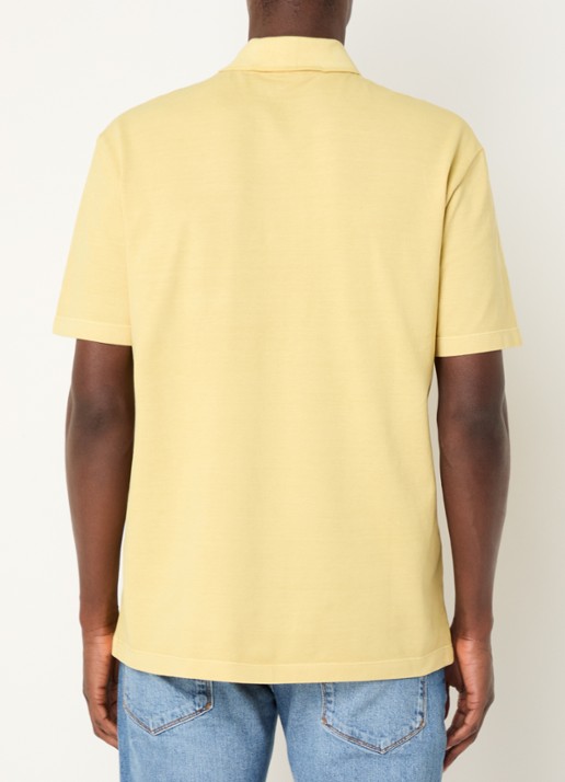 Armani Regular fit polo van piqué katoen met logoborduring - achterkant 4 geel