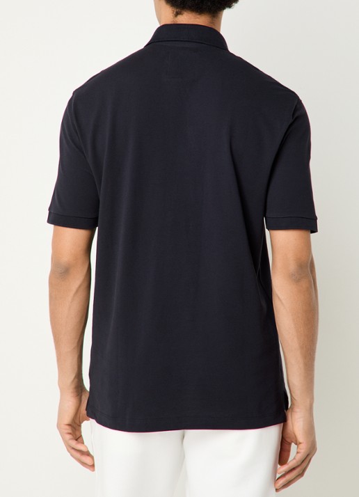 Armani Regular fit polo van piqué katoen met logoborduring - achterkant 4 donkerblauw
