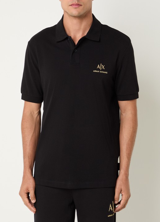 Armani Regular fit polo van piqué katoen met logoborduring