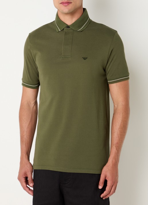 Armani Regular fit polo van piqué katoen met logoborduring