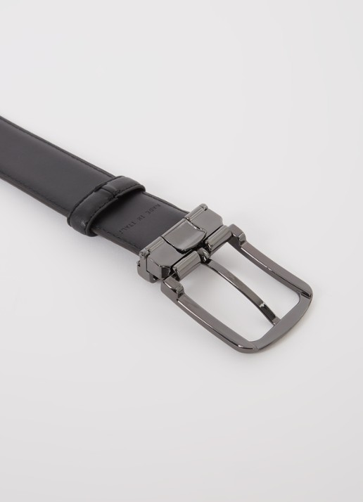 Armani Reversible riem van leer  - detail 2 donkerbruin