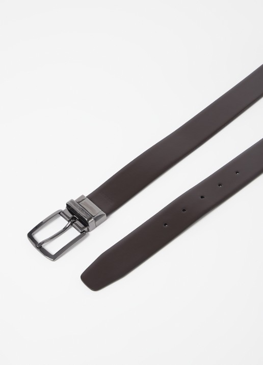 Armani Reversible riem van leer - detail 2 zwart