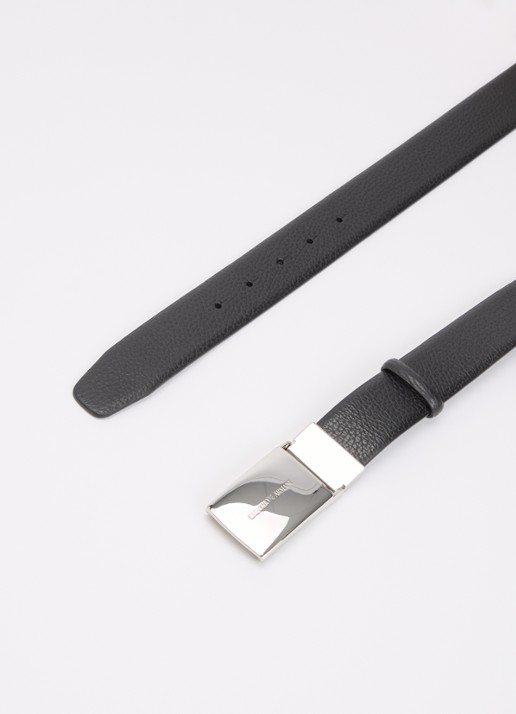 Armani Riem van leer met logo - detail 2 zwart