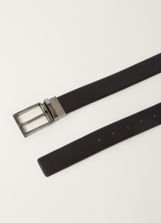 Armani Riem van leer  - detail 2 zwart