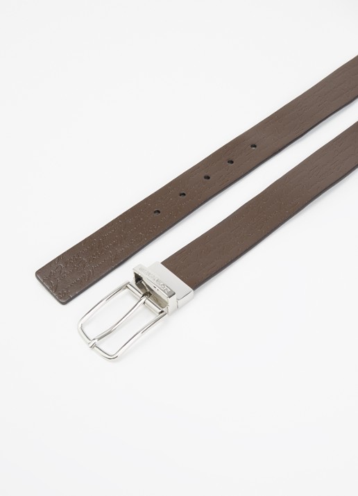 Armani Riem van leer - detail 2 donkerbruin