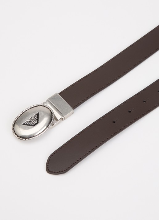 Armani Riem van leer - detail donkerbruin